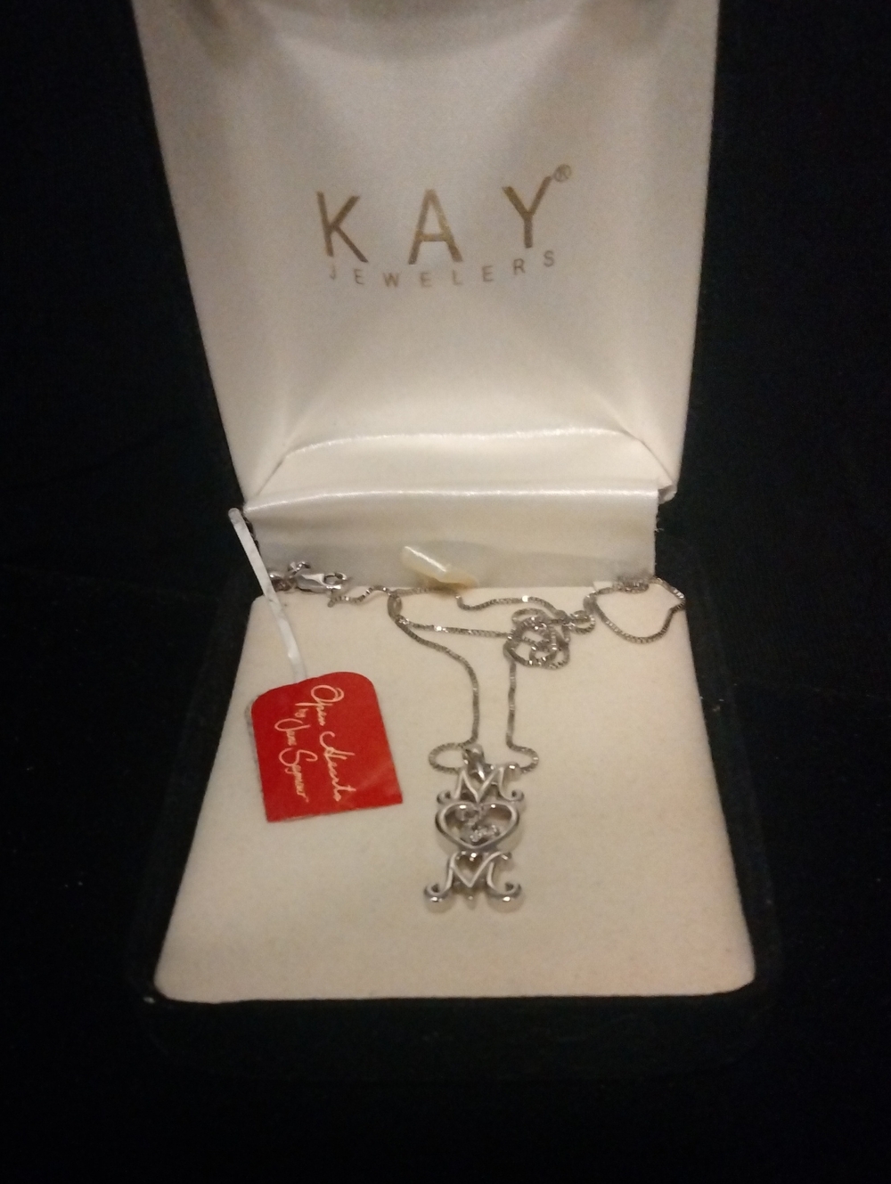 Diamond Studded, Sterling Silver, Jane Seymour's Open Heart Mom Necklace